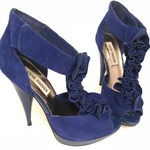 Royal Blue Suede Steve Madden Fiesstaa Soze 7M